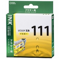 オーム電機 INK-B111B-Y 01-4185 ブラザー互換 LC111Y 染料イエロー（ご注文単位1袋）【直送品】