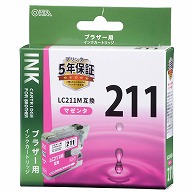 オーム電機 INK-B211B-M 01-4272 ブラザー互換 LC211M 染料マゼンタ（ご注文単位1袋）【直送品】