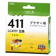 オーム電機 INK-B411-Y 01-7774 ブラザー互換インク LC411Y 染料イエロー（ご注文単位1袋）【直送品】