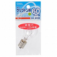 オーム電機 LB-PS3760K-C 04-6318 ミニクリプトン球 60形相当 PS-35 E17 クリア（ご注文単位1袋）【直送品】