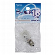 オーム電機 LB-G2215-C 04-6331 ミニボール球 E12/15W クリア（ご注文単位1袋）【直送品】