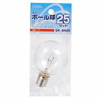 オーム電機 LB-G5725-C 04-6405 ミニボール球 G50 E17/25W クリア（ご注文単位1袋）【直送品】