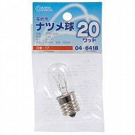 オーム電機 LB-T0720-C 04-6418 ナツメ球 E17/20W クリア（ご注文単位1袋）【直送品】