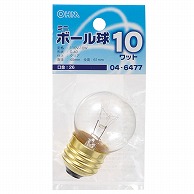 オーム電機 LB-G4610-C 04-6477 ミニボール球 G40 E26/10W クリア（ご注文単位1袋）【直送品】