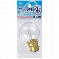 オーム電機 LB-G5B25-C 04-6626 ピン式ボール球 B-22D/25W クリア（ご注文単位1袋）【直送品】