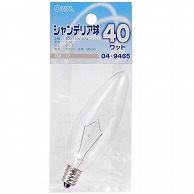 オーム電機 LB-C2240-C 04-9465 シャンデリア球 40W E12 クリア（ご注文単位1袋）【直送品】