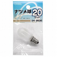 オーム電機 LB-T0220-F 04-9630 ナツメ球 E12/20W フロスト（ご注文単位1袋）【直送品】