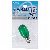 オーム電機 LB-T0210-CG 04-9636 ナツメ球 E12/10W グリーン（ご注文単位1袋）【直送品】