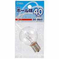 オーム電機 LB-G4740-C 04-9841 ミニボール球 G40 E17/40W クリア（ご注文単位1袋）【直送品】