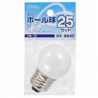 オーム電機 LB-G4625-W 04-9845 ミニボール球 G40 E26/25W ホワイト（ご注文単位1袋）【直送品】