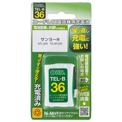 オーム電機 コードレス電話機用充電池 長持ちタイプ TELB36 1個（ご注文単位1個）【直送品】