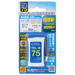 オーム電機 コードレス電話機用充電池 高容量タイプ TELB75 1個（ご注文単位1個）【直送品】