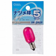 オーム電機 LB-T205-CP 06-0402 カラーナツメ球 E12 5W クリアピンク（ご注文単位1袋）【直送品】