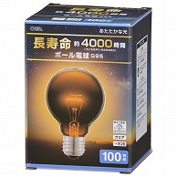 オーム電機 LB-GL96100K-CN 06-0865 長寿命ボール電球E26 100W形 G95クリア（ご注文単位1袋）【直送品】