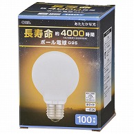 オーム電機 LB-GL96100K-WN 06-0866 長寿命ボール電球E26 100W形 G95ホワイト（ご注文単位1袋）【直送品】