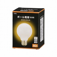 オーム電機 LB-G9638K-WN 06-0872 ボール電球 E26 40W形 G95 ホワイト（ご注文単位1袋）【直送品】