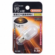 オーム電機 LDT1L-G-E12AS91 06-1928 LEDナツメ球 E12 電球色（ご注文単位1袋）【直送品】