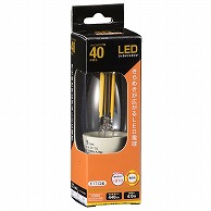 オーム電機 LDC4L-E17C6 06-3466 LEDフィラメントタイプシャンデリア球 E17 40形相当 電球色（ご注文単位1袋）【直送品】