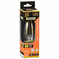 オーム電機 LDC2L/DC6 06-3488 LEDフィラメントタイプシャンデリア球 E26 25形相当 電球色 調光器対応（ご注文単位1袋）【直送品】