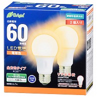 オーム電機 LDA7L-GAG272P 06-4352 LED電球 E26 60形相当 全方向 電球色 2個入り（ご注文単位1袋）【直送品】