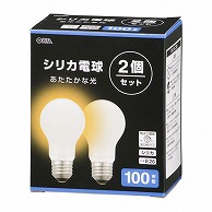 オーム電機 LB-D6695W-2PN 06-4744 白熱電球 E26 100W形 シリカ 2個セット（ご注文単位1袋）【直送品】