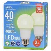 オーム電機 LDA5N-GAG62P 06-5518 LED電球 E26 40形相当 昼白色 2個入（ご注文単位1袋）【直送品】