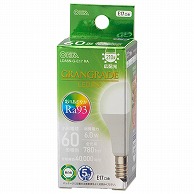 オーム電機 LDA6N-G-E17RA 06-5564 LED電球小形E17 60形相当 昼白色（ご注文単位1袋）【直送品】