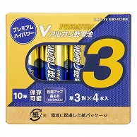 オーム電機 LR6PN4P 08-4085 Vアルカリ乾電池 プレミアムハイパワー 10年保存 単3形 4本入（ご注文単位1袋）【直送品】