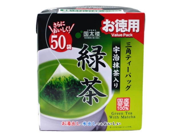 国太楼お徳用宇治抹茶入緑茶三角ティーパック2g50袋 ※軽（ご注文単位6個）【直送品】