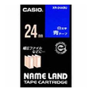 カシオ 白文字テープ NAME LAND（ネームランド） 青 XR-24ABU ［白文字 /24mm幅］ XR24ABU 1個（ご注文単位1個）【直送品】