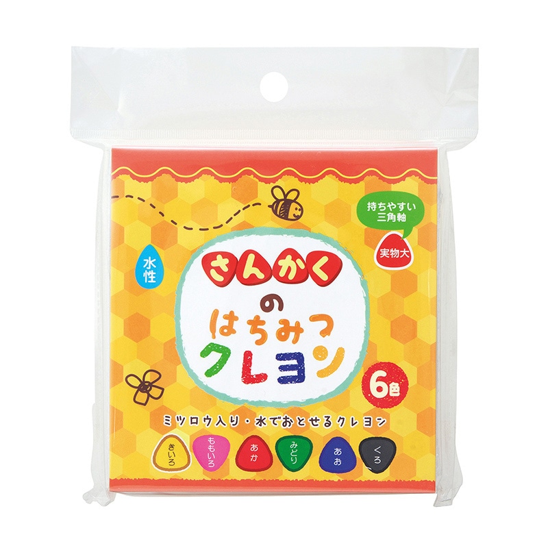 銀鳥産業 さんかくのはちみつクレヨン 6色 472-030 1個（ご注文単位10個）【直送品】