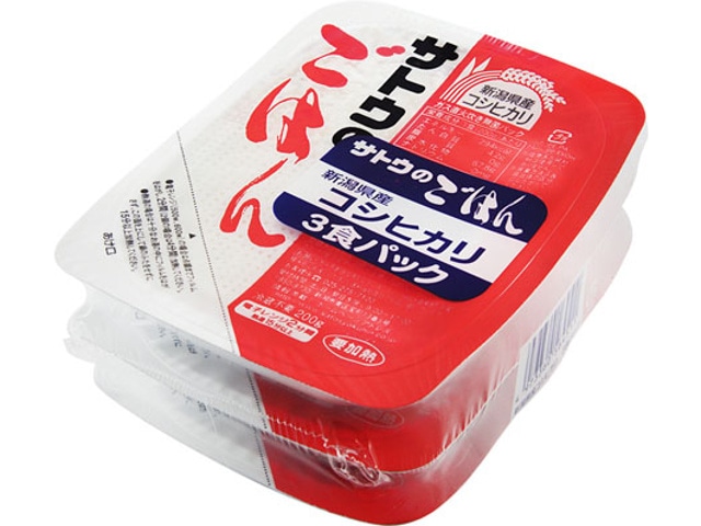 サトウサトウのごはん新潟県産コシヒカリ3食パック※軽（ご注文単位12個）【直送品】