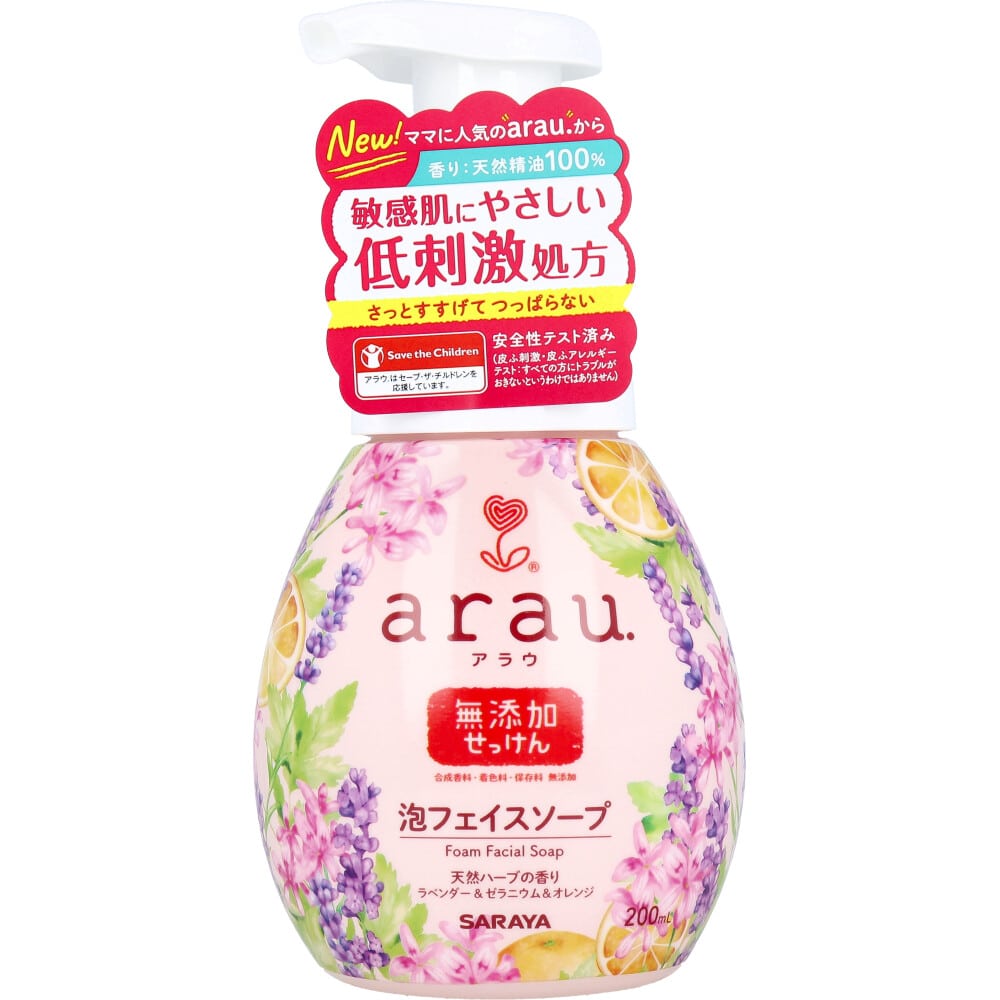 サラヤ　arau.(アラウ) 泡フェイスソープ 本体 200mL　1個（ご注文単位1個）【直送品】