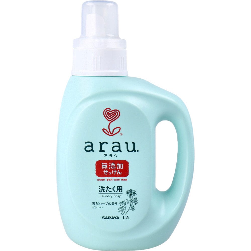 サラヤ　arau.アラウ 洗たく用せっけん ゼラニウム 本体　1.2L　1個（ご注文単位1個）【直送品】