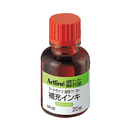 KR-20ｱｶ 補充インキ　20ML（ノンキシ）　赤 1個 (ご注文単位1個)【直送品】