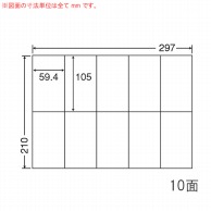 東洋印刷 マルチ粘着ラベル　ナナコピー A4版　10面付 C10M 1箱（ご注文単位1箱）【直送品】