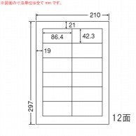 東洋印刷 マルチ粘着ラベル　ナナワード A4版　12面付 LDW12P 1箱（ご注文単位1箱）【直送品】