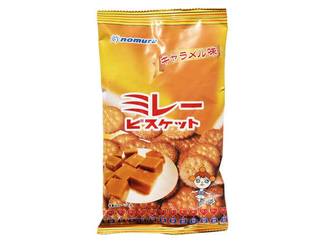 野村煎豆ミレービスケットキャラメル味110g※軽（ご注文単位20個）【直送品】