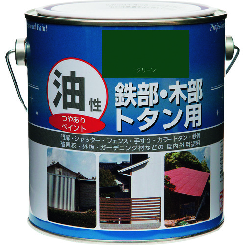 トラスコ中山 ニッぺ 油性鉄部・木部・トタン用 0.7L グリーン HYJ218－0.7 859-9418  (ご注文単位1缶) 【直送品】