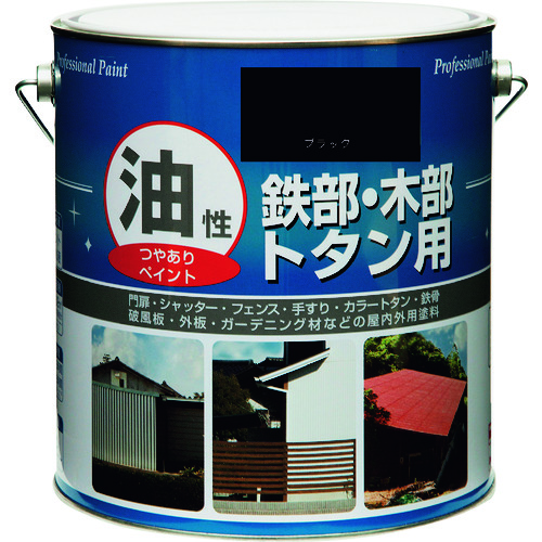 トラスコ中山 ニッぺ 油性鉄部・木部・トタン用 3.2L ブラック HYJ011－3.2 859-9368  (ご注文単位1缶) 【直送品】