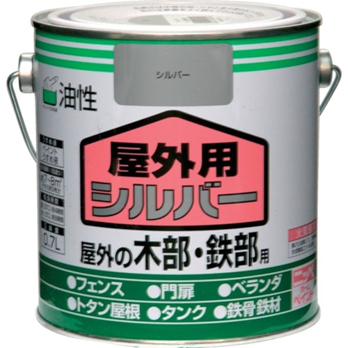 トラスコ中山 ニッぺ 油性屋外用 0.7L シルバー HSP2AA-0.7（ご注文単位1缶）【直送品】