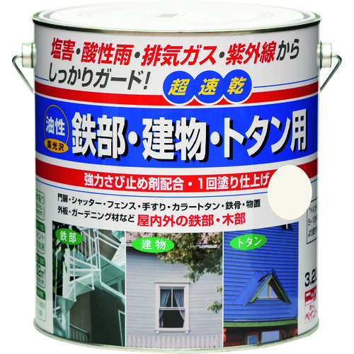 トラスコ中山 ニッぺ 油性鉄部・建物・トタン用 3.2L アイボリー HUB102－3.2 157-7026  (ご注文単位1缶) 【直送品】