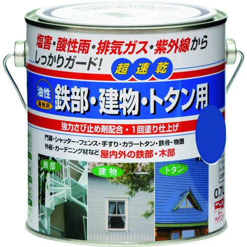 トラスコ中山 ニッぺ 油性鉄部・建物・トタン用 0.7L アオ HUB111－0.7 157-8590  (ご注文単位1缶) 【直送品】