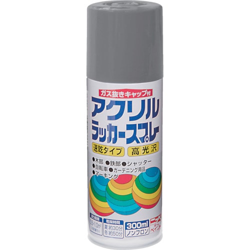 トラスコ中山 ニッぺ アクリルラッカースプレー 300ml グレー HWE003－300 818-0094  (ご注文単位1本) 【直送品】