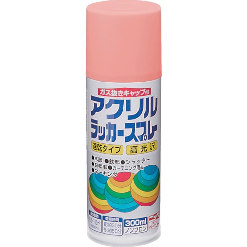 トラスコ中山 ニッぺ アクリルラッカースプレー 300ml ピンク HWE007－300 818-0102  (ご注文単位1本) 【直送品】