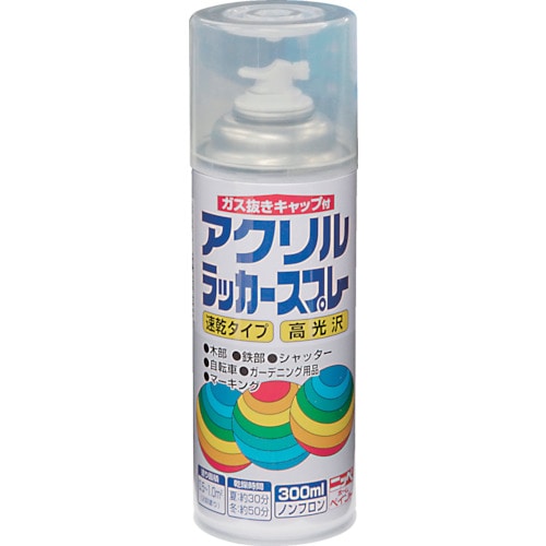 トラスコ中山 ニッぺ アクリルラッカースプレー 300ml 透明クリヤー HWE008－300 818-0104  (ご注文単位1本) 【直送品】