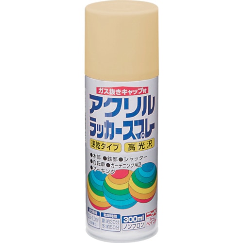 トラスコ中山 ニッぺ アクリルラッカースプレー 300ml クリーム HWE020－300 818-0127  (ご注文単位1本) 【直送品】