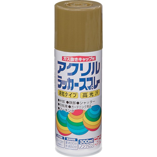 トラスコ中山 ニッぺ アクリルラッカースプレー 300ml ゴールドメタリック HWE021－300 818-0129  (ご注文単位1本) 【直送品】