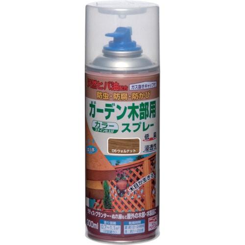 トラスコ中山 ニッぺ ガーデン木部用スプレー 300ml ウォルナット HUT005－300 859-9054  (ご注文単位1本) 【直送品】