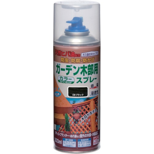 トラスコ中山 ニッぺ ガーデン木部用スプレー 300ml ブラック HUT008－300 859-9057  (ご注文単位1本) 【直送品】